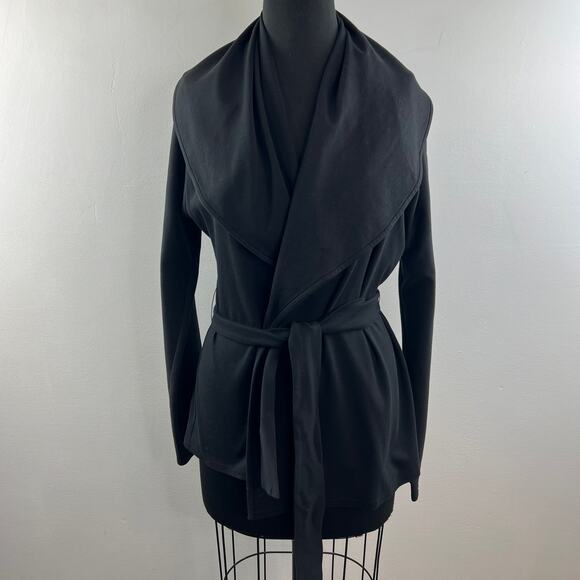 TAKASHIMAYA YEOHLEE Black Tie Waist Jacket Oversized Collar Long Sleeves  VTG - Picture 2 of 9